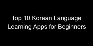 Read more about the article Top 10 Korean Language Learning Apps for Beginners
