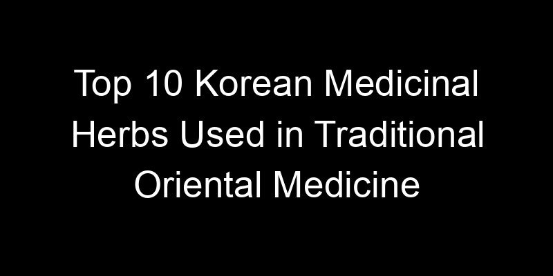 Read more about the article Top 10 Korean Medicinal Herbs Used in Traditional Oriental Medicine