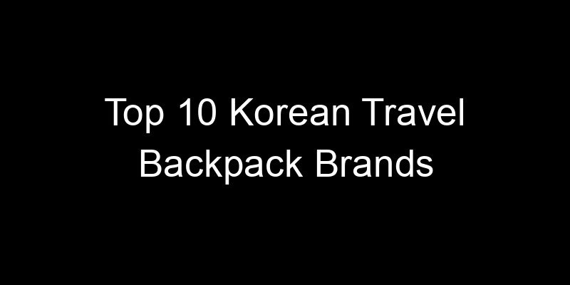 Read more about the article Top 10 Korean Travel Backpack Brands