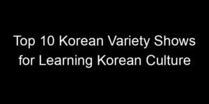 Read more about the article Top 10 Korean Variety Shows for Learning Korean Culture