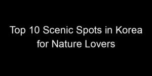 Read more about the article Top 10 Scenic Spots in Korea for Nature Lovers