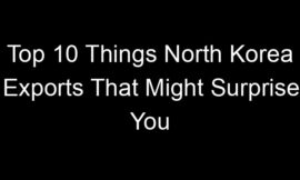 Top 10 Things North Korea Exports That Might Surprise You