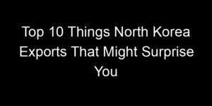 Read more about the article Top 10 Things North Korea Exports That Might Surprise You