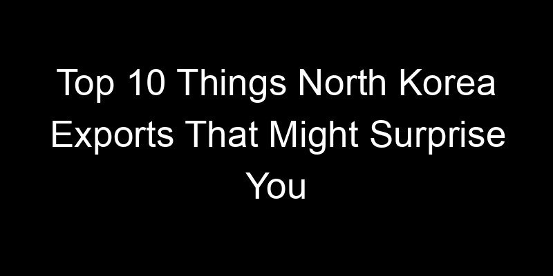 Read more about the article Top 10 Things North Korea Exports That Might Surprise You