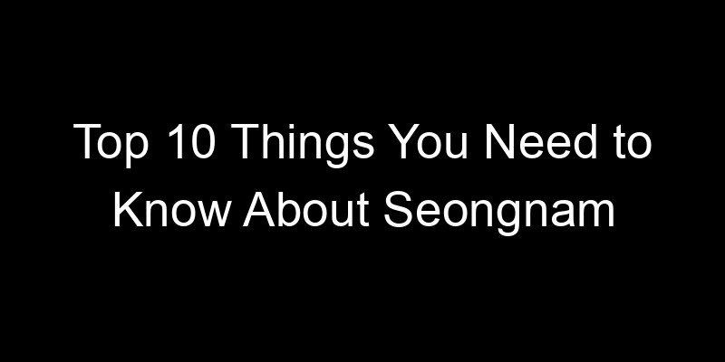 Read more about the article Top 10 Things You Need to Know About Seongnam